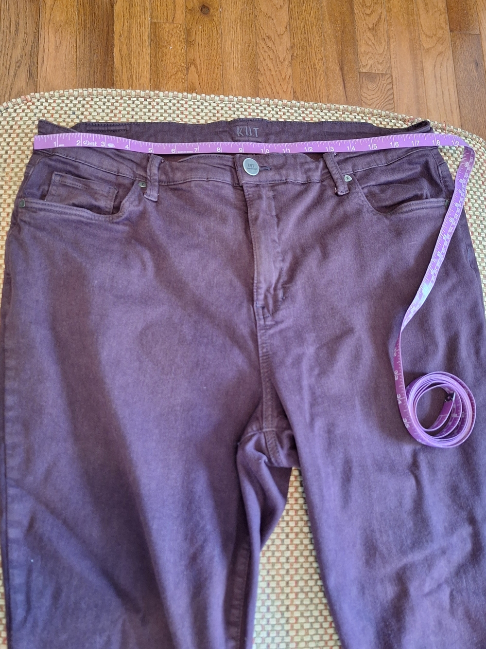 Kut from the Kloth Women's High Rise Ankle Skinny Jeans in Plum Eggplant - Picture 3 of 13